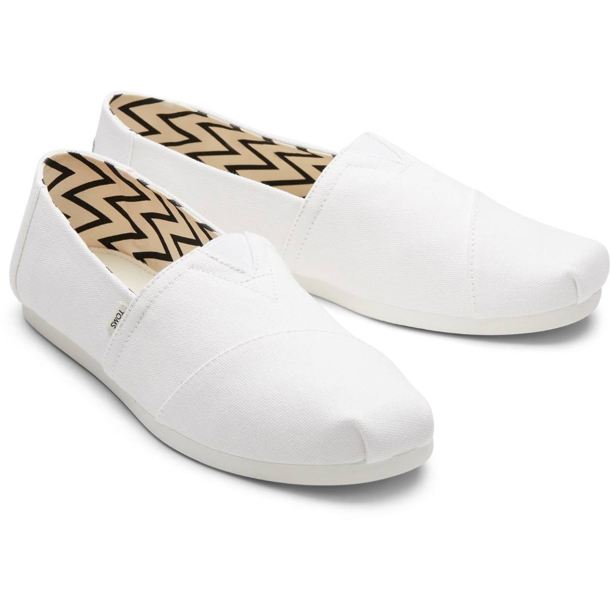 Toms Alpargata White Mens trainers 10017679 in a Plain Canvas in Size 12